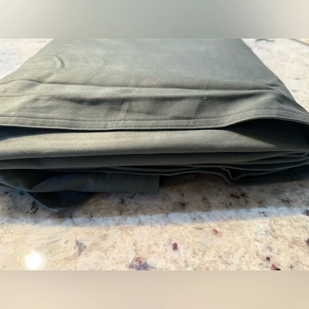 New! Eddie Bauer Home Olive Green Cotton Twill Duvet Cover Size Full 82x86
